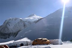 02A Panoramic View Of Mount Epperly, Mount Shinn, The Ridge Of Branscomb Peak And The Tents Of Mount Vinson Low Camp